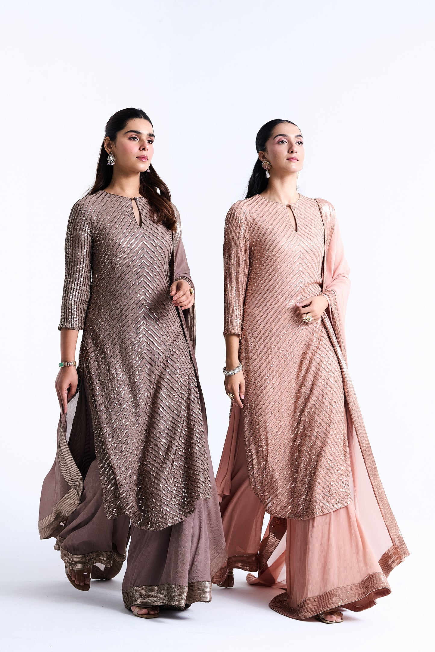 Kurta Set in Tonal Sequin Embroidery