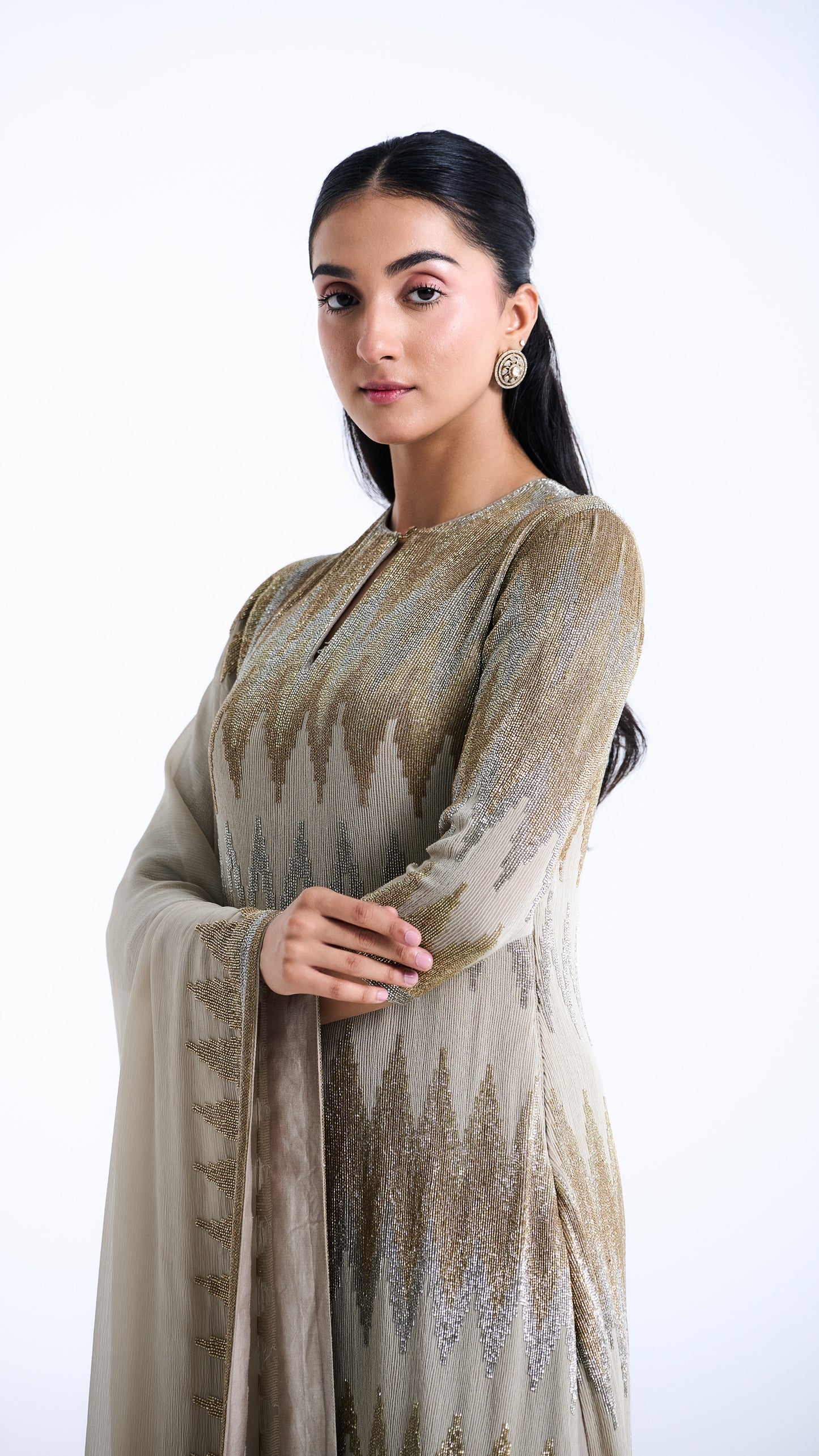 Kurta Set in Zig Zag Cutdana Embroidery