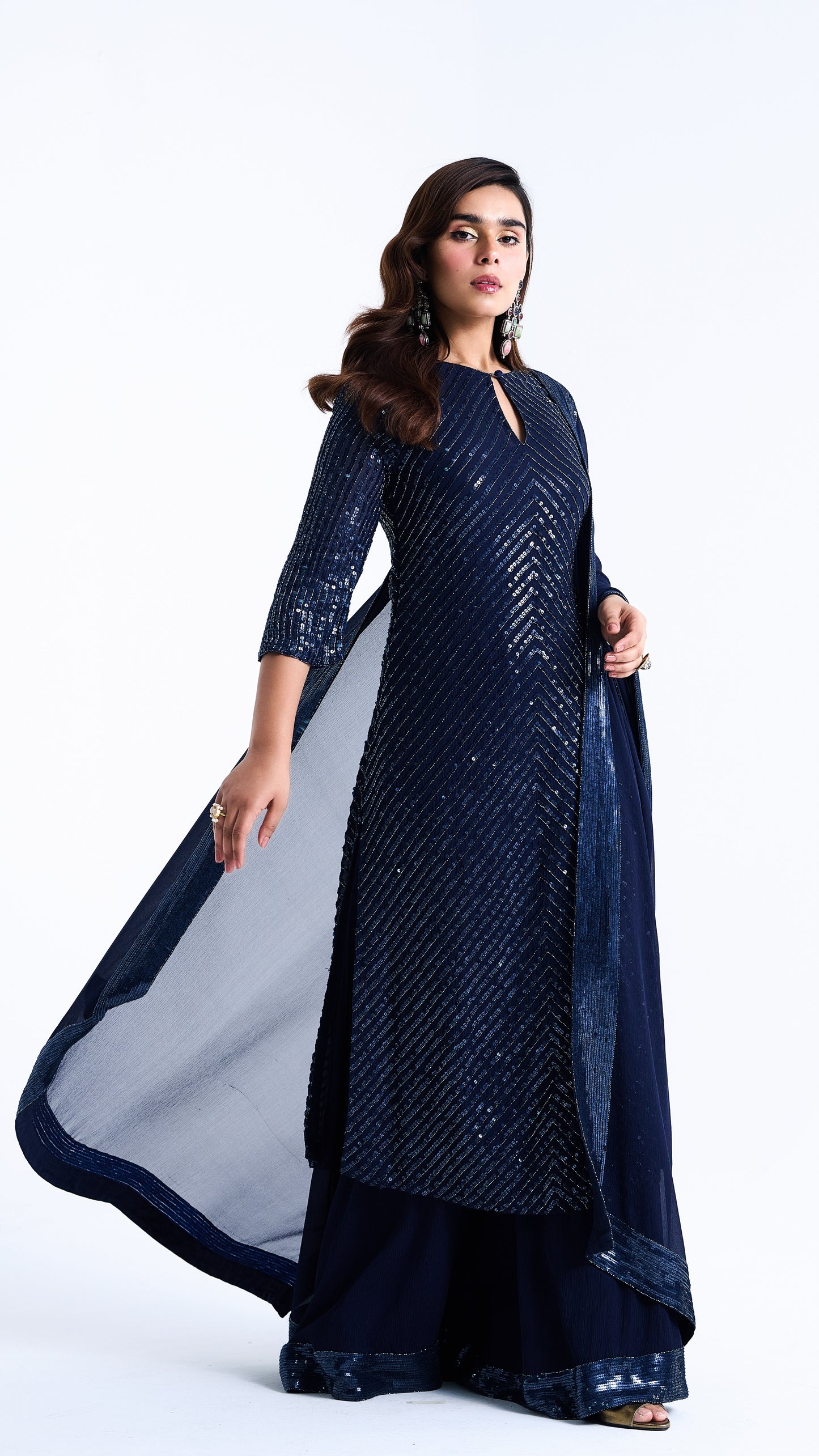 Kurta Set in Tonal Sequin Embroidery