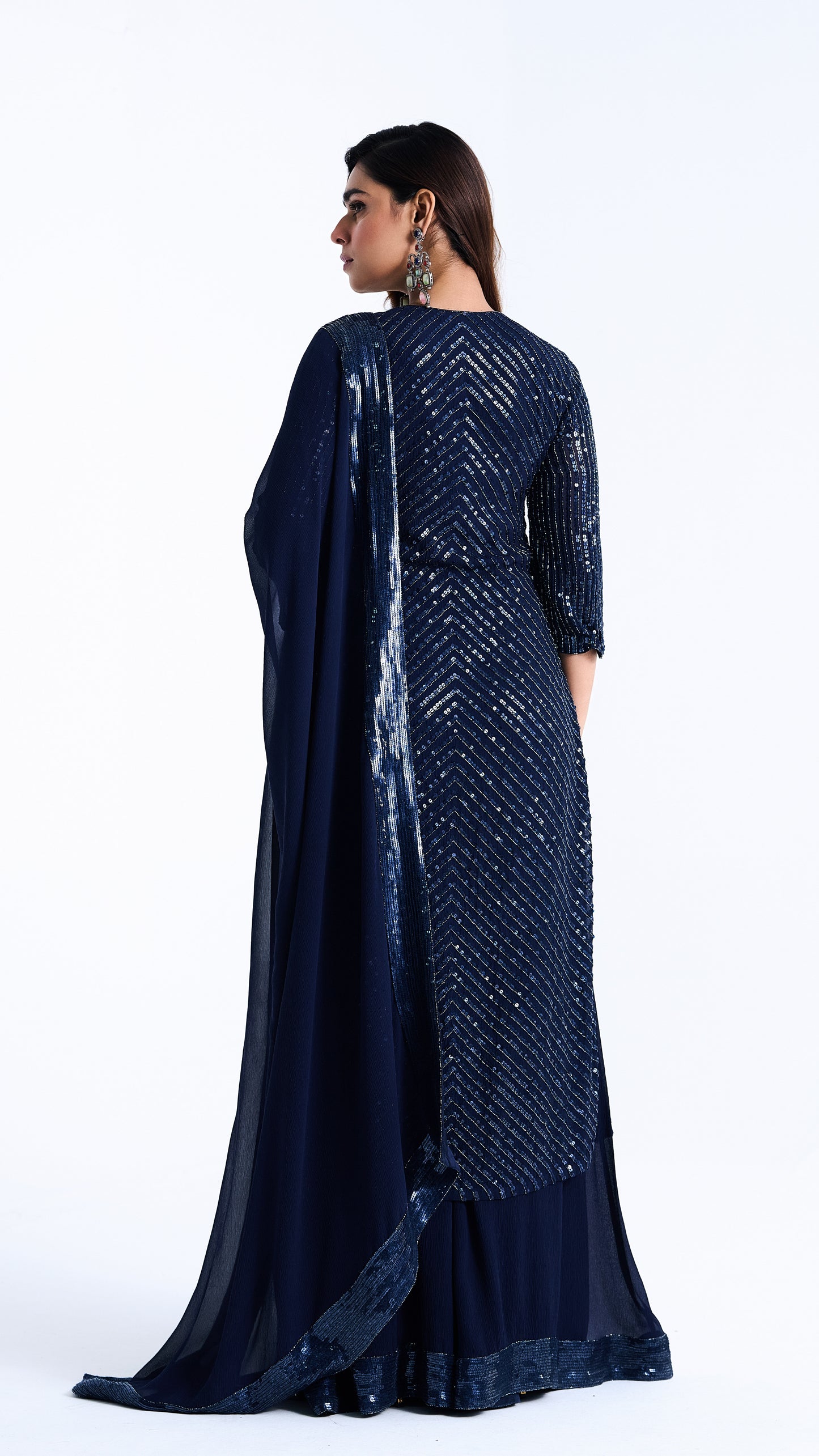 Kurta Set in Tonal Sequin Embroidery