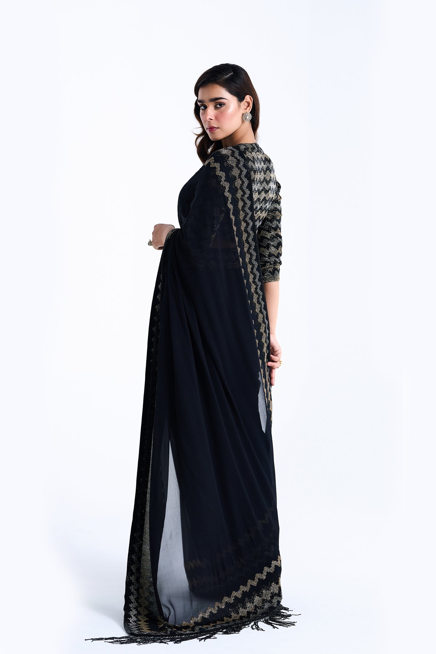 Sari Set with Mughal Cutdana Embroidery