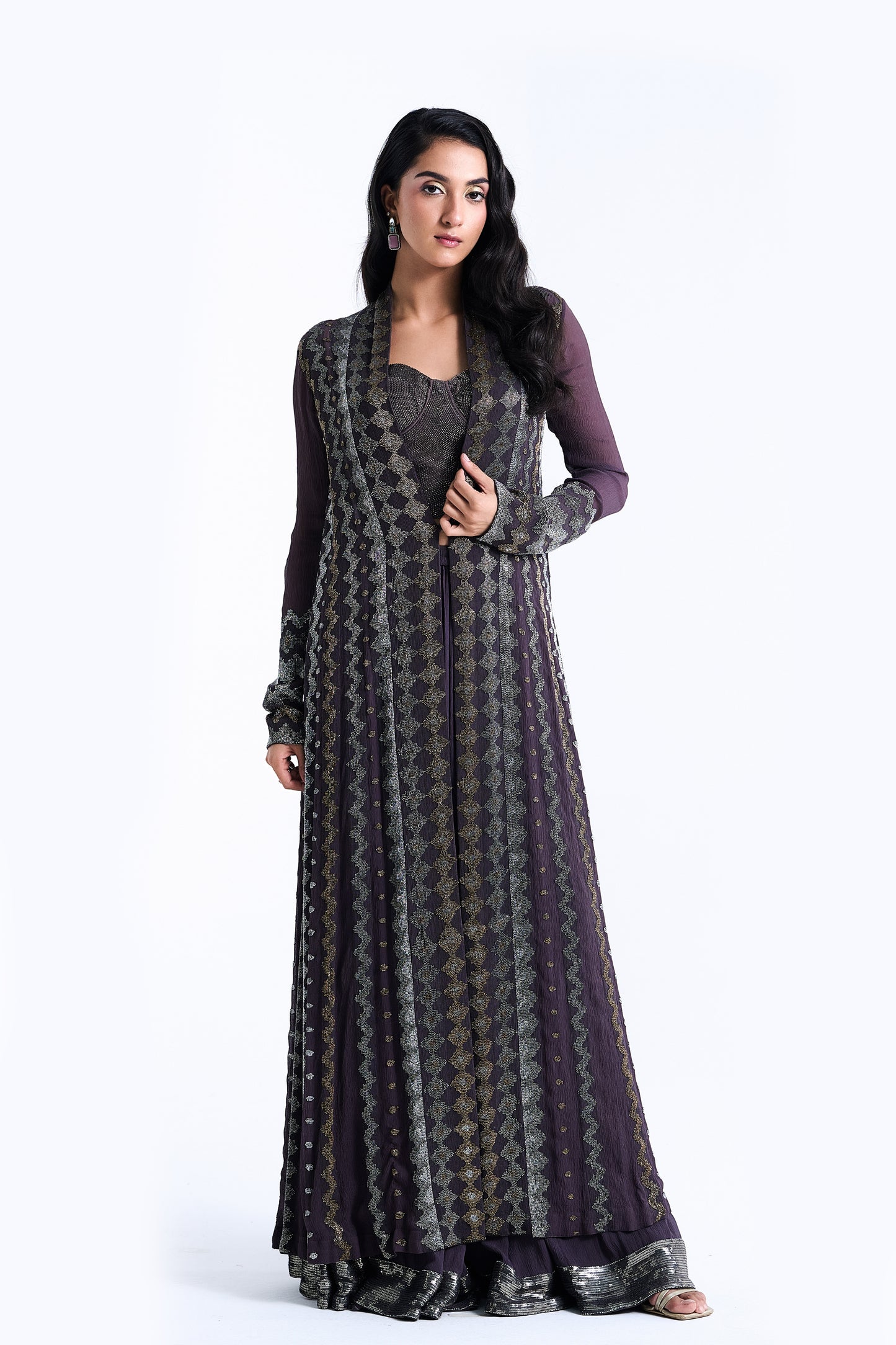 Jacket Set in Mughal Cutdana Embroidery