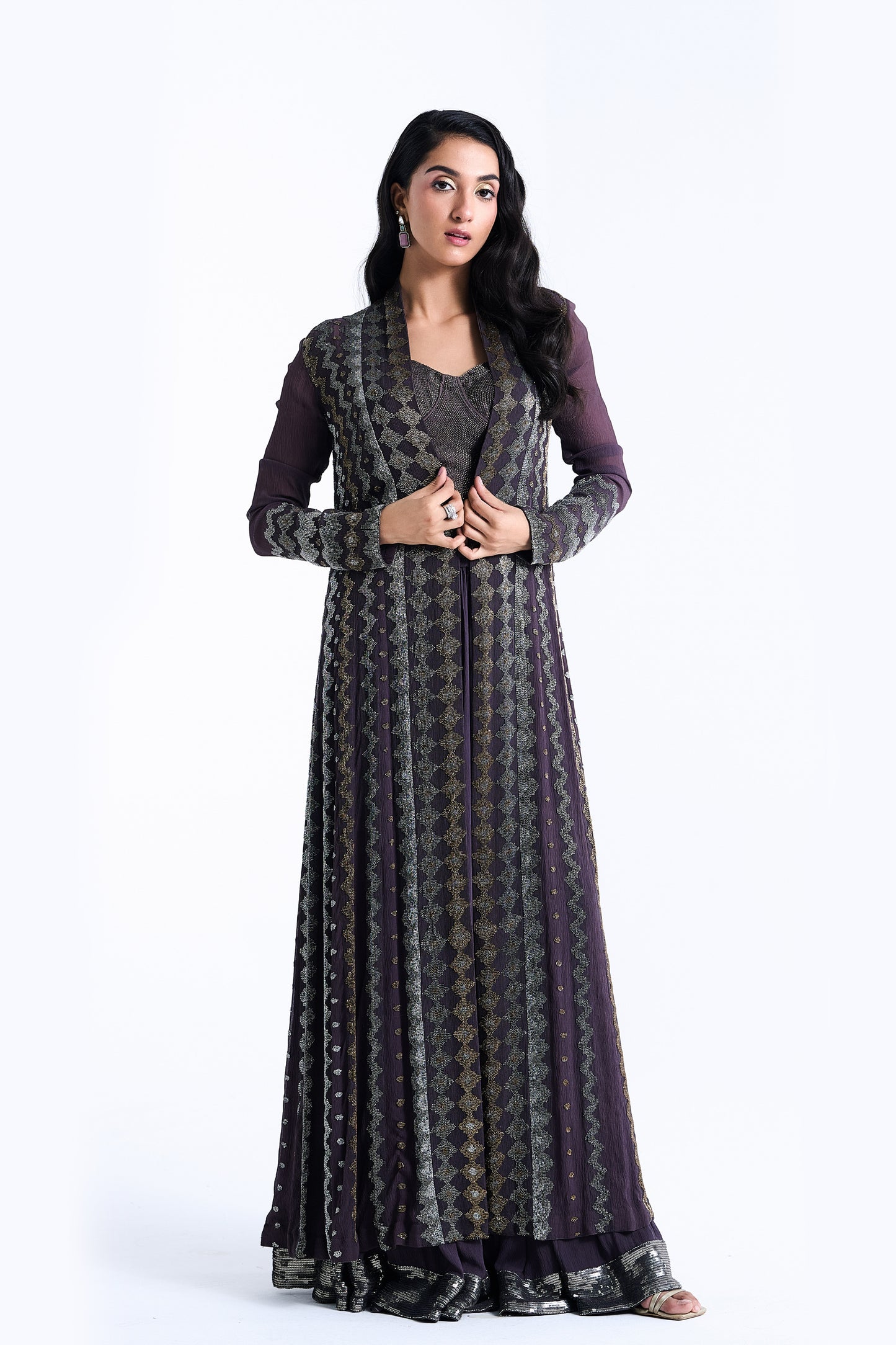 Jacket Set in Mughal Cutdana Embroidery