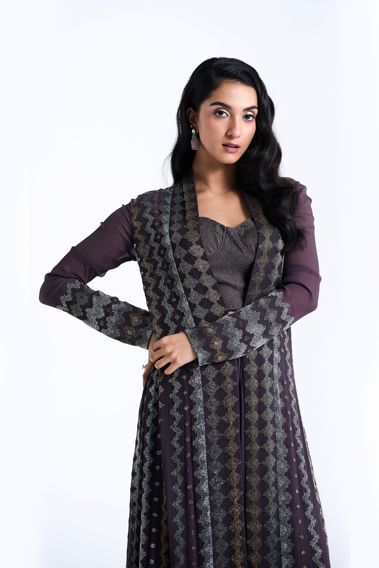 Jacket Set in Mughal Cutdana Embroidery