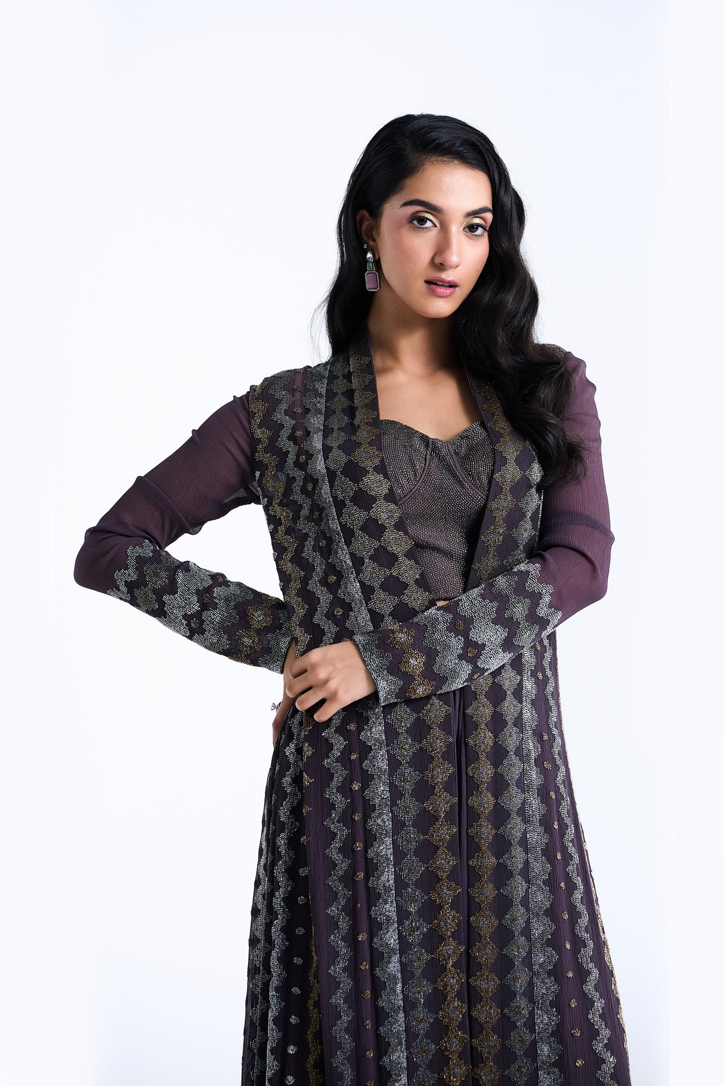 Jacket Set in Mughal Cutdana Embroidery