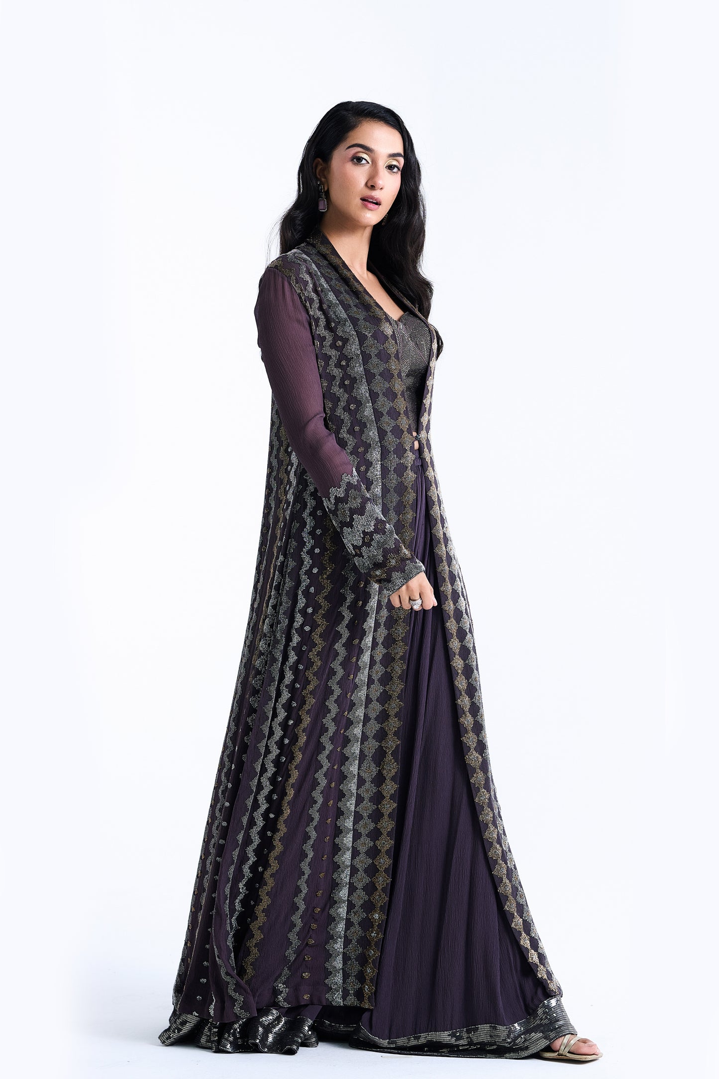Jacket Set in Mughal Cutdana Embroidery