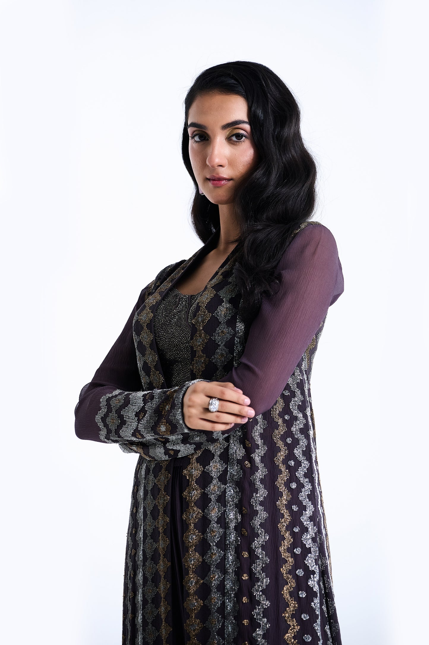 Jacket Set in Mughal Cutdana Embroidery