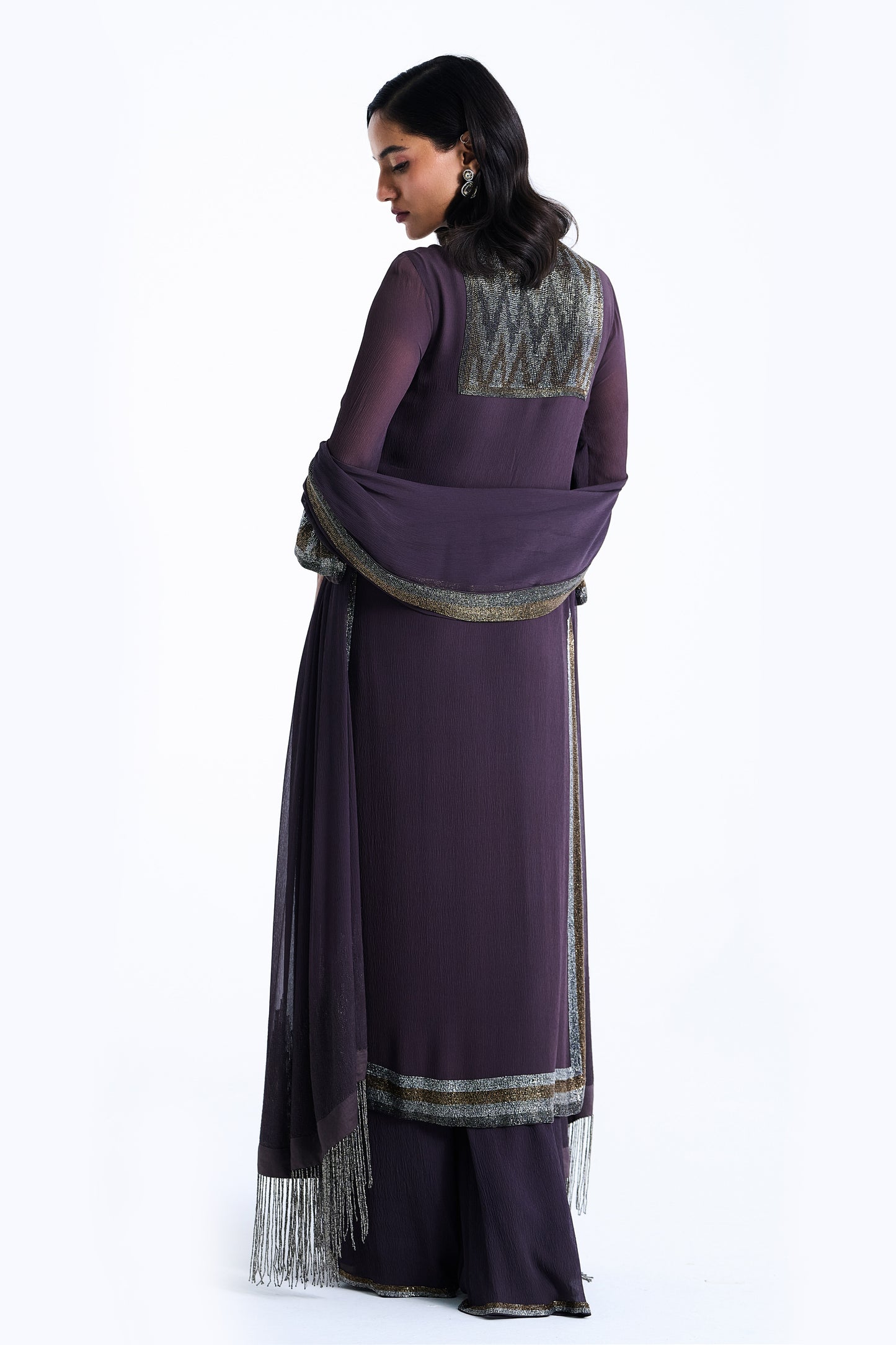 Kurta Set in Border Cutdana Embroidery