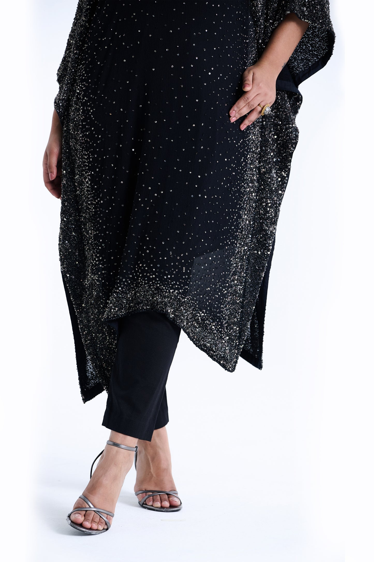 Kaftan Set in Stone and Sequin Embroidery