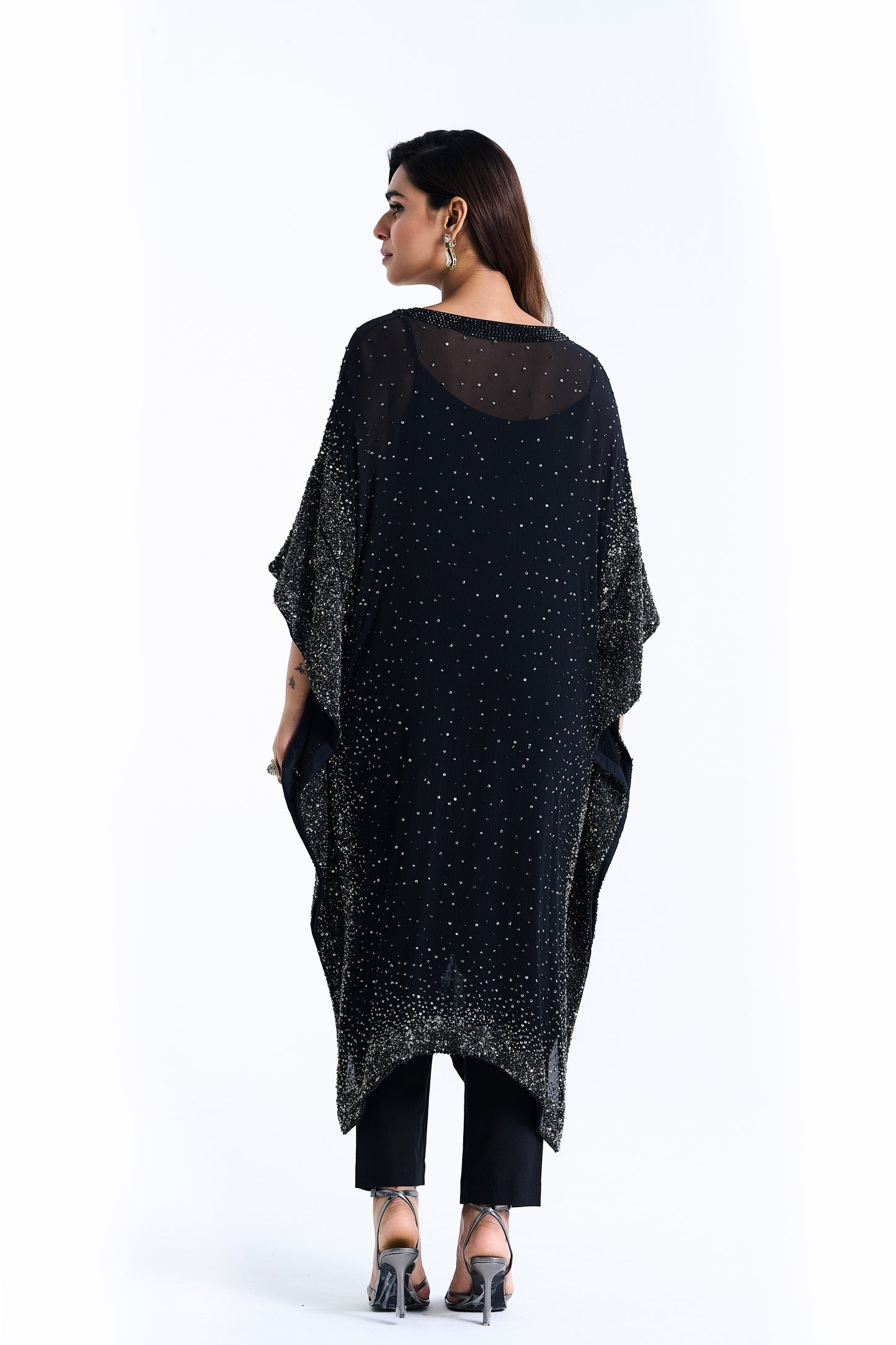 Kaftan Set in Stone and Sequin Embroidery