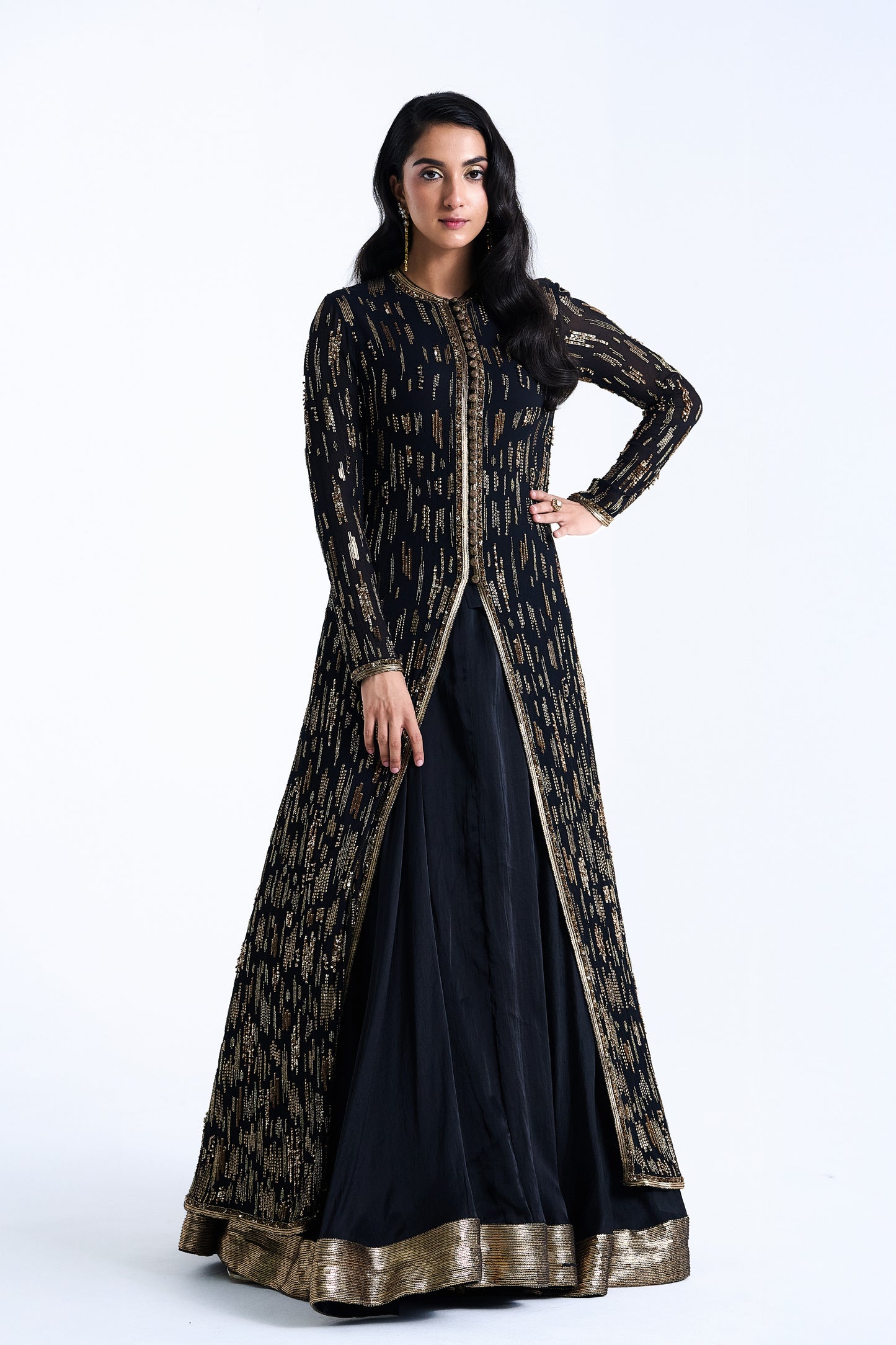 Jacket Set in Sequin Abstract Embroidery