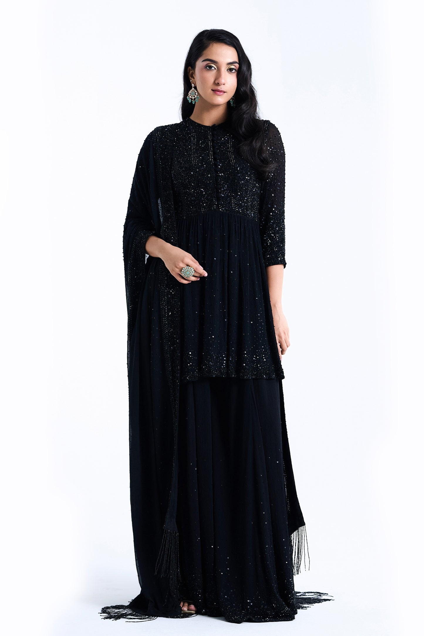 Sharara Set in Stone and Sequin Embroidery
