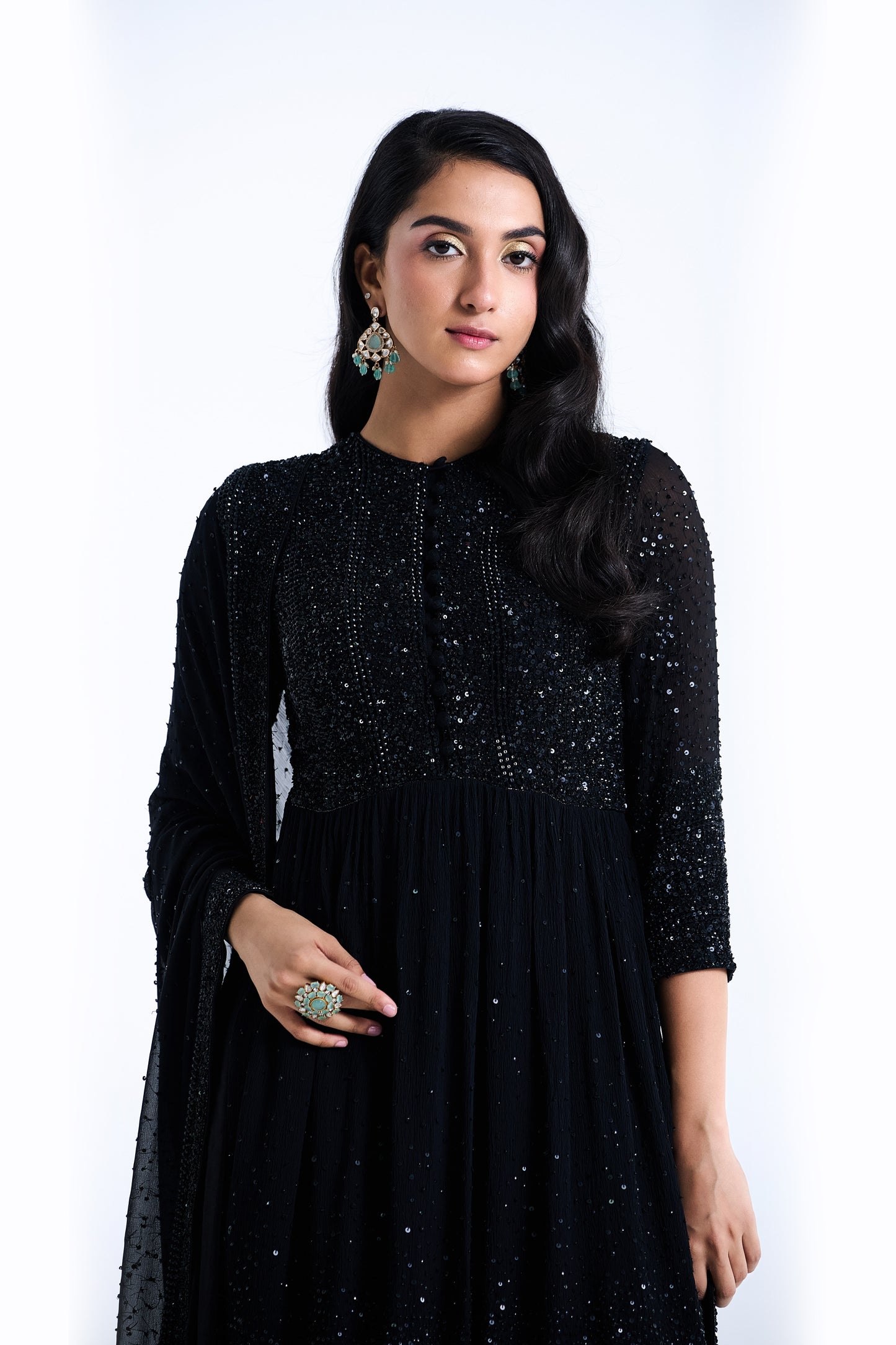 Sharara Set in Stone and Sequin Embroidery