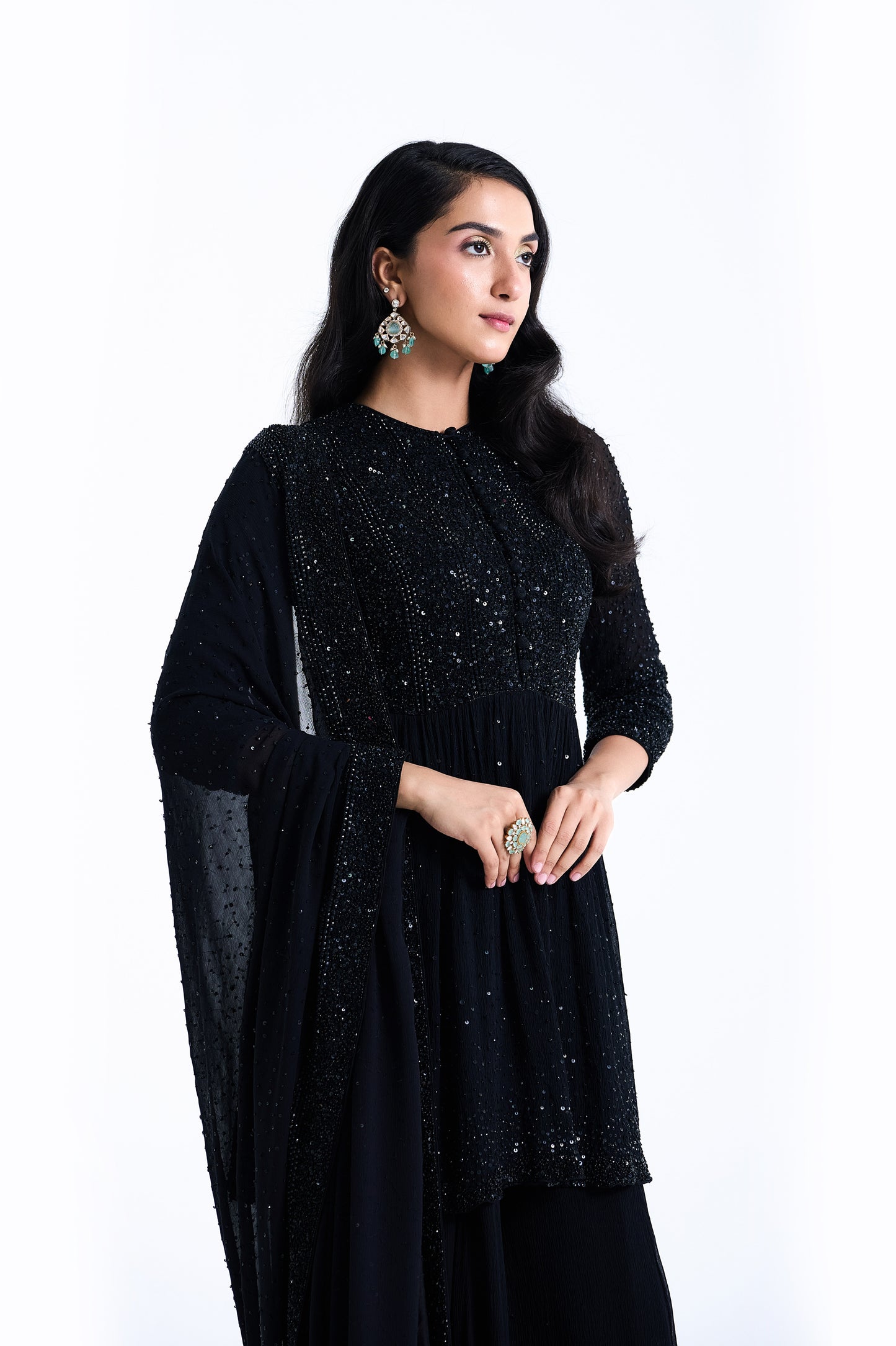 Sharara Set in Stone and Sequin Embroidery