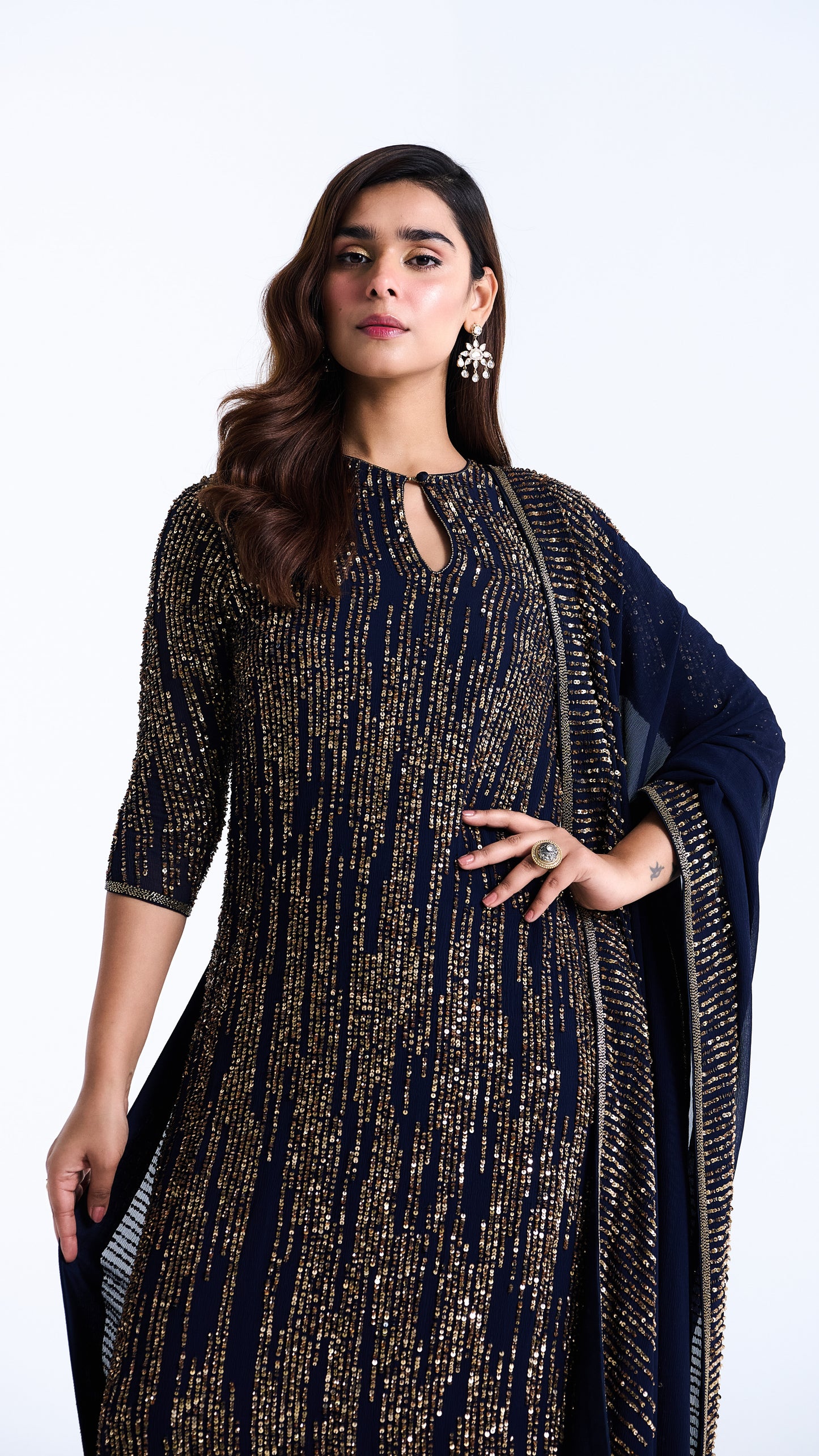 Kurta Set in Updown Sequin Embroidery