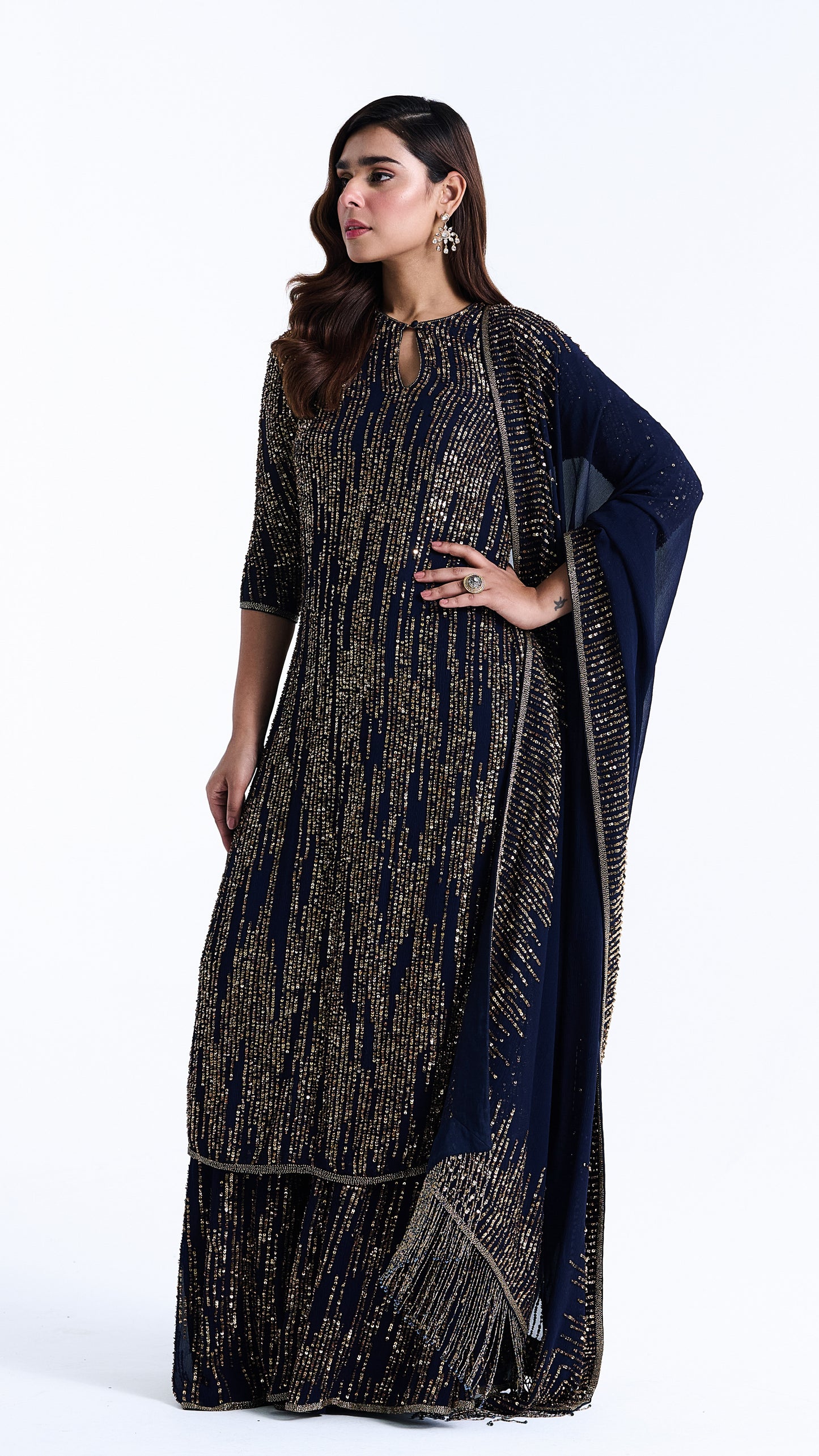 Kurta Set in Updown Sequin Embroidery