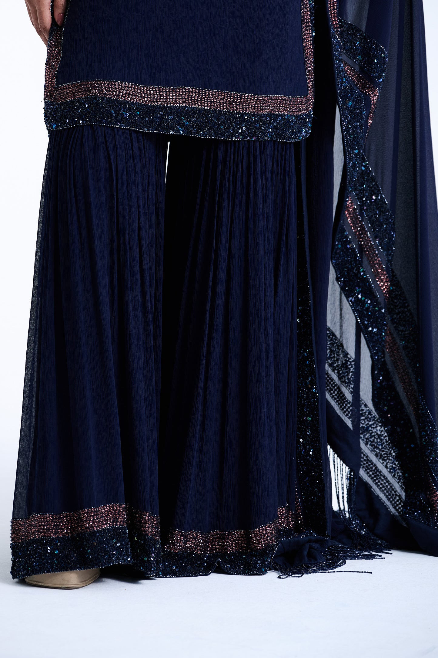 Gharara Set in Stone and Sequin Embroidery