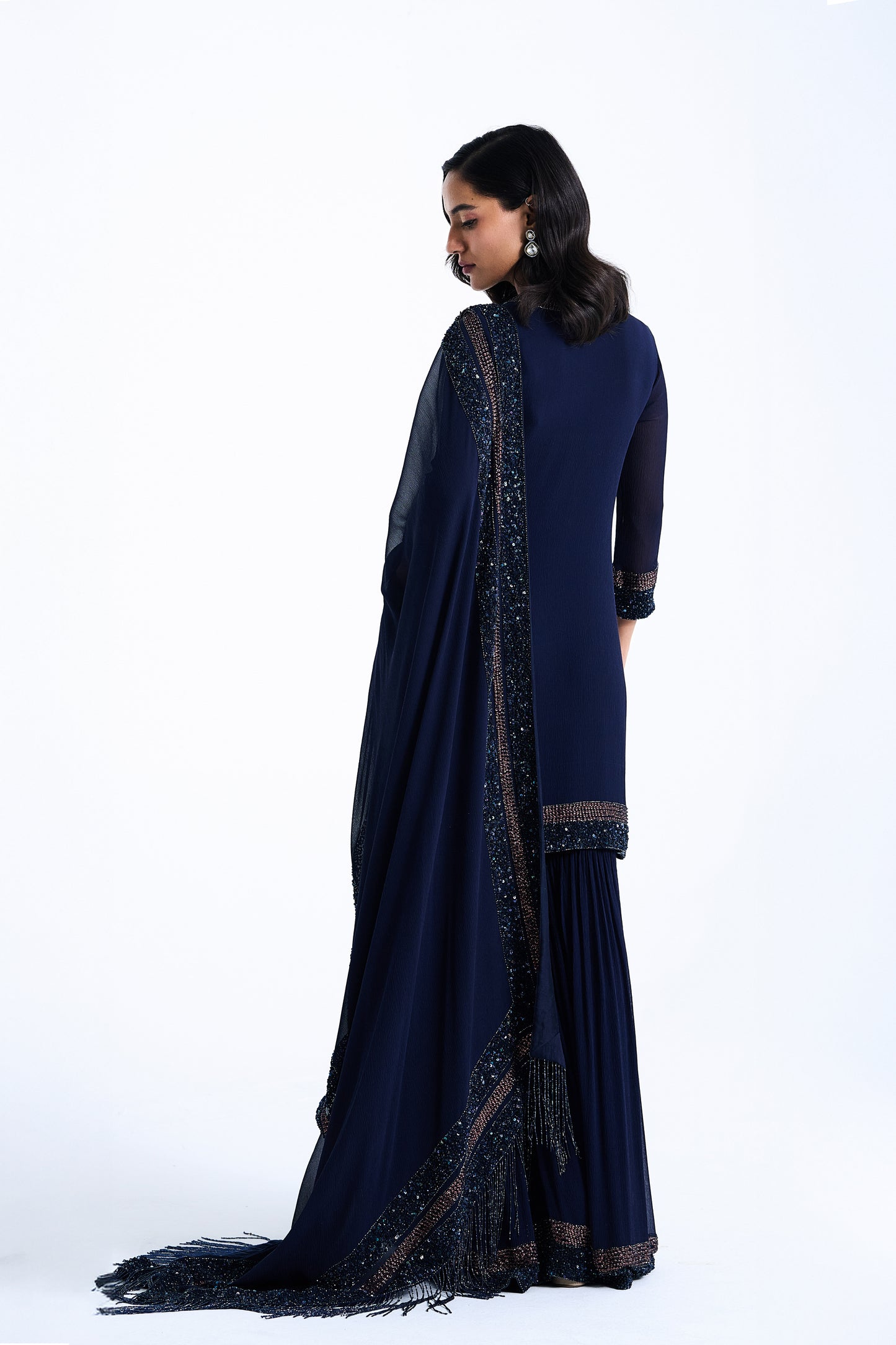 Gharara Set in Stone and Sequin Embroidery