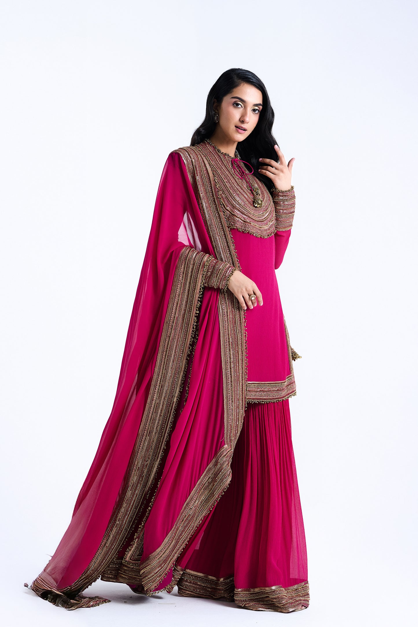 Gharara Set in Sequin Loat Embroidery