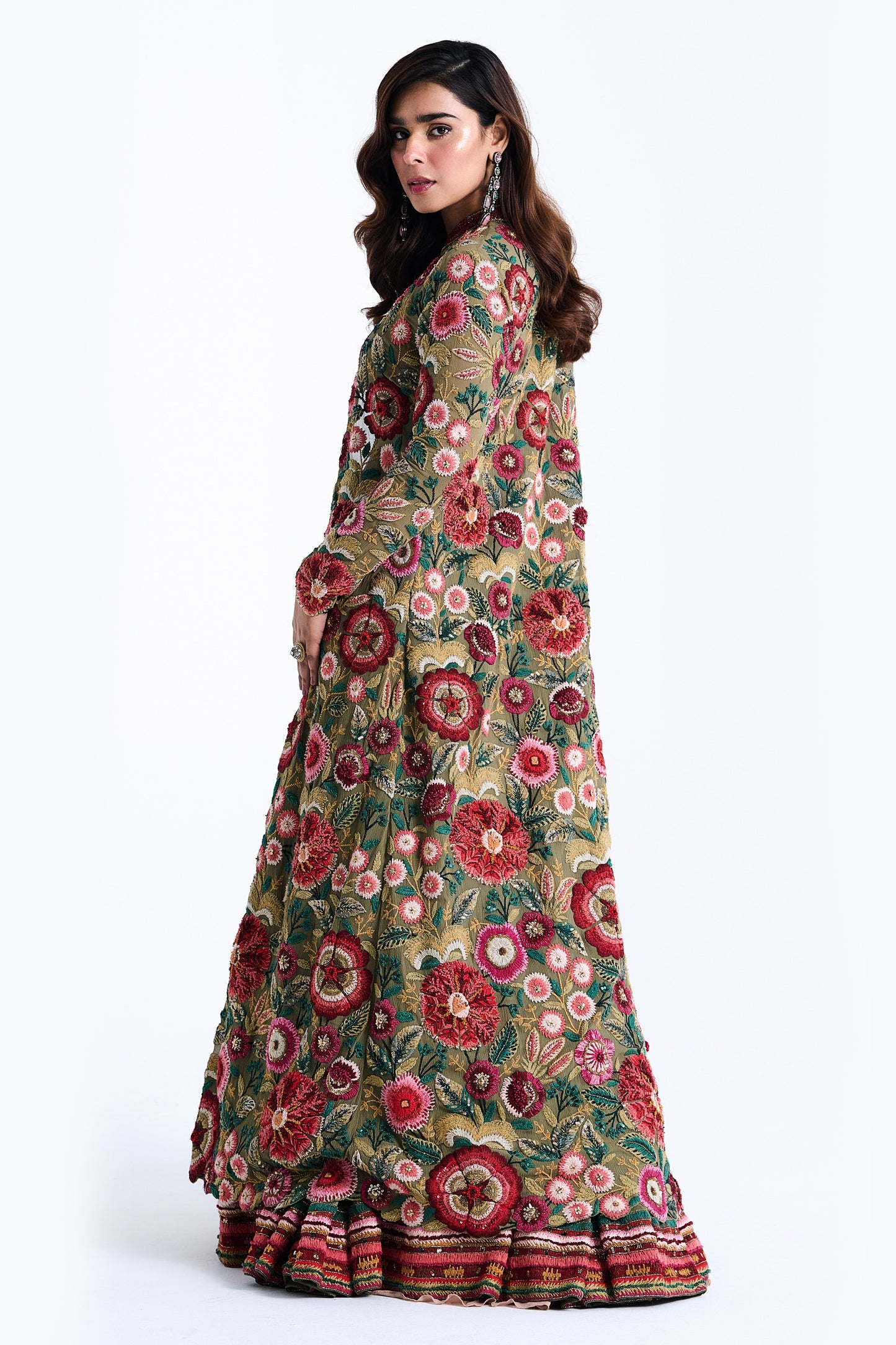 Jacket Set in Anchor Garden Thread Embroidery