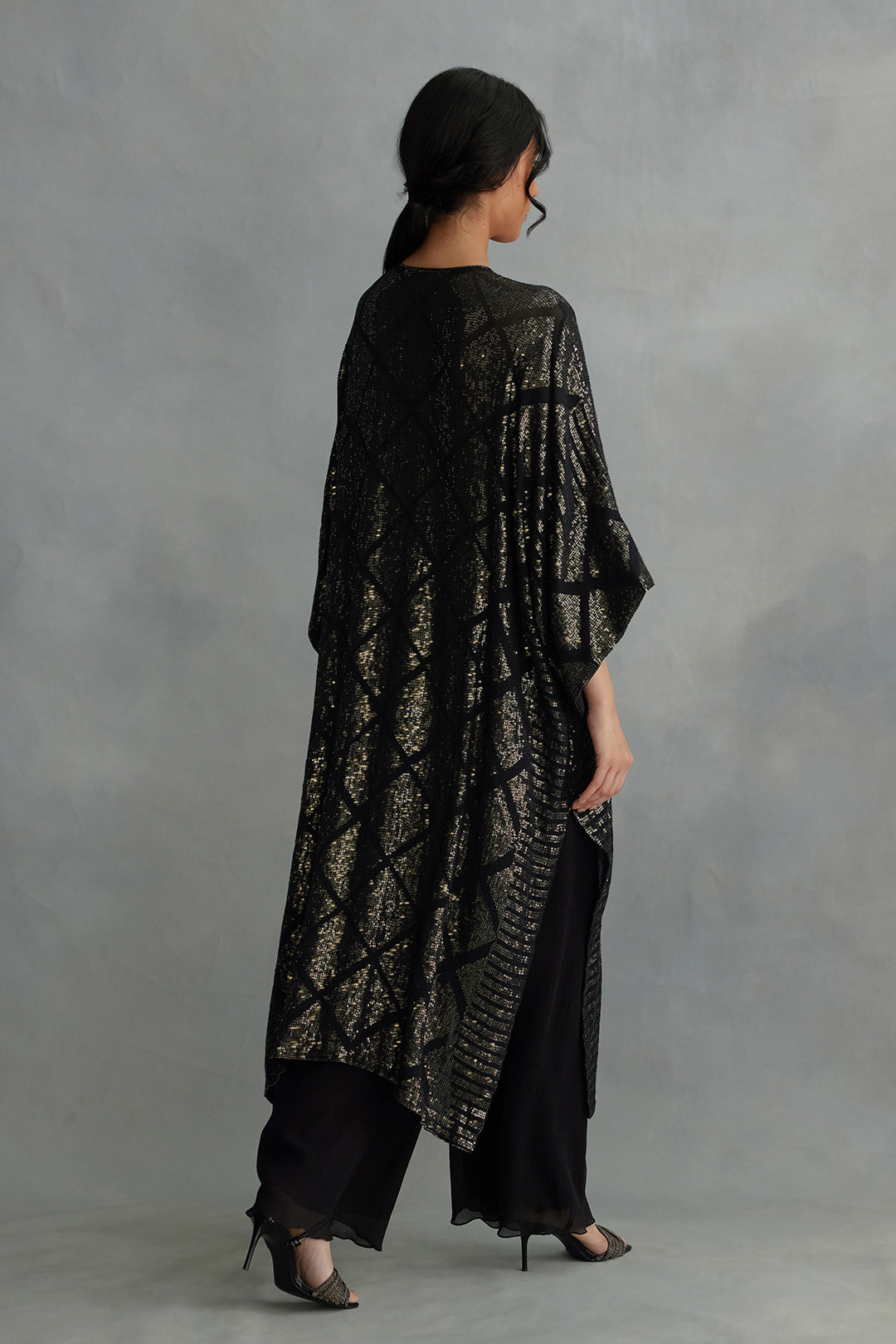 Kaftan Set in small sequins embroidery