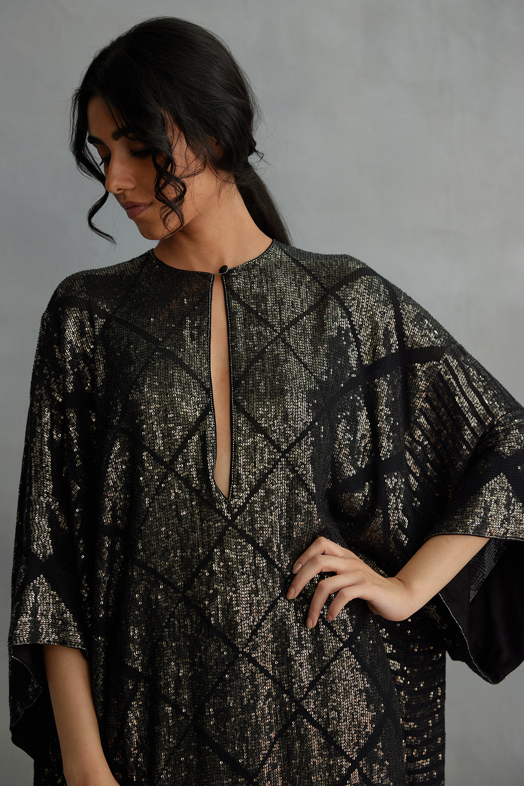 Kaftan Set in small sequins embroidery