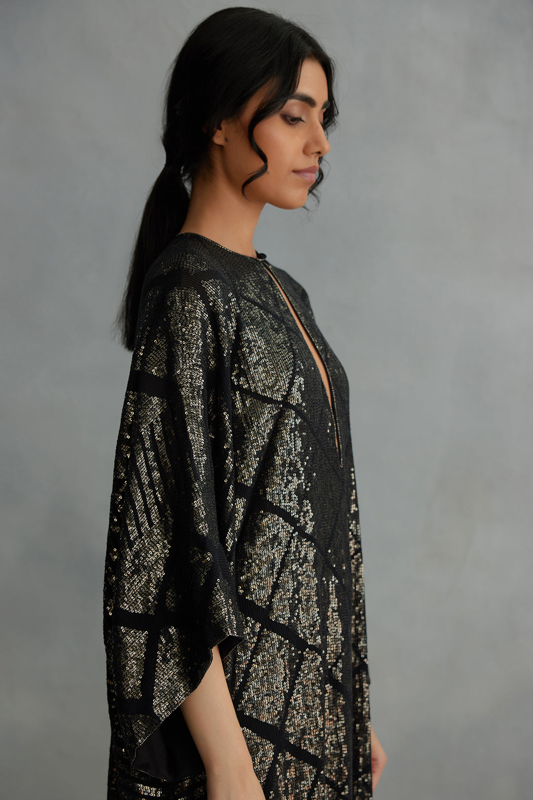 Kaftan Set in small sequins embroidery