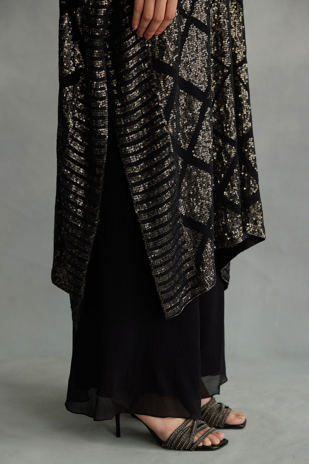 Kaftan Set in small sequins embroidery