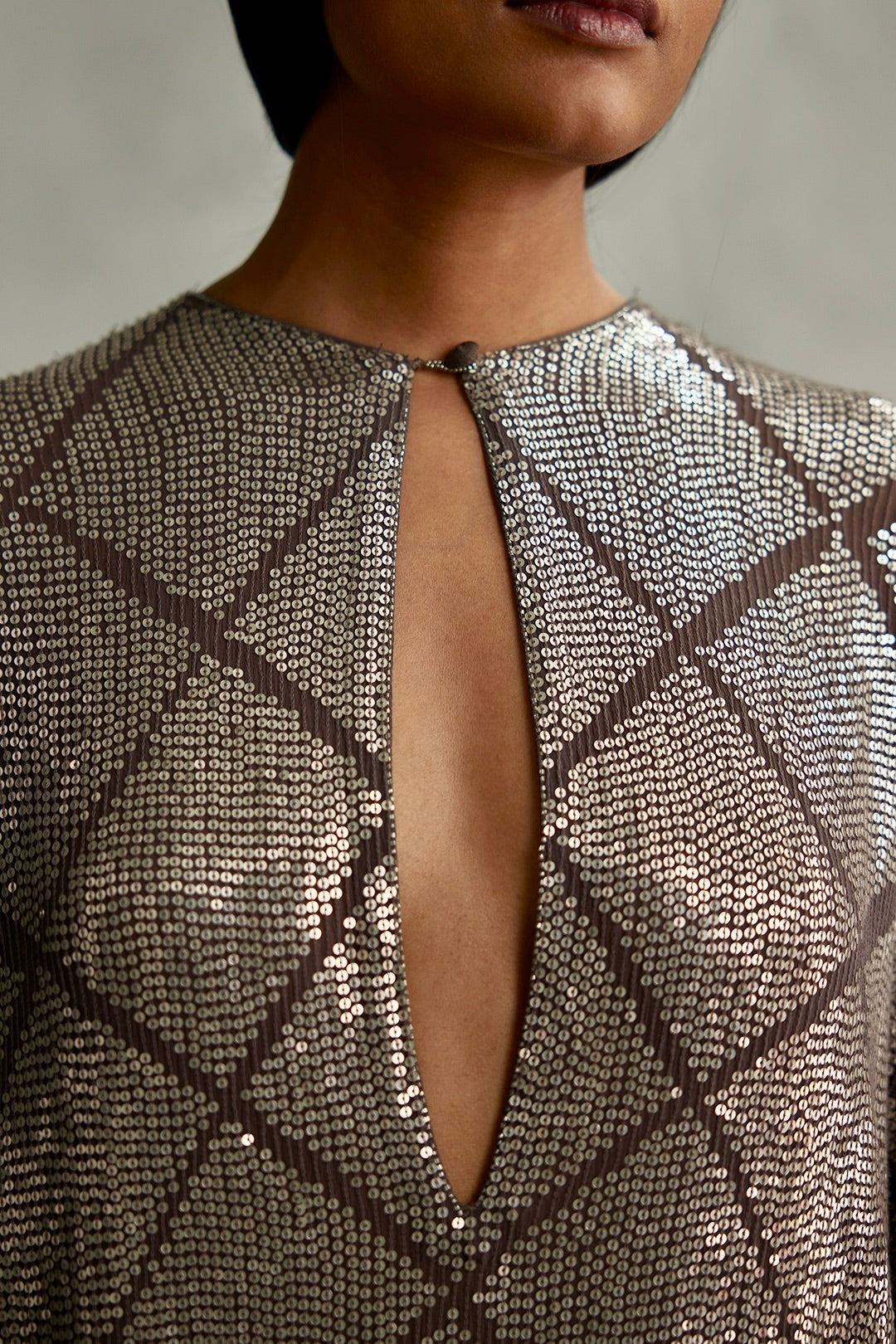 Kaftan Set in Small Sequin Embroidery