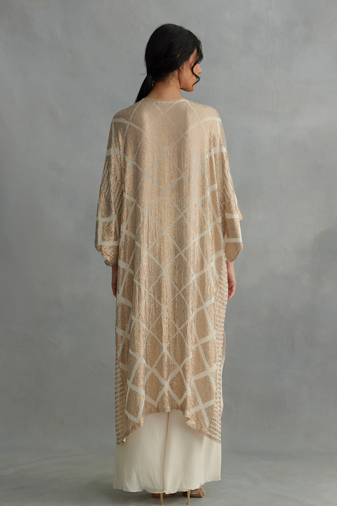 Kaftan Set in Small Sequin Embroidery