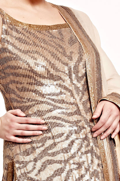Kurta Set with Metallic Sequins Embroidery