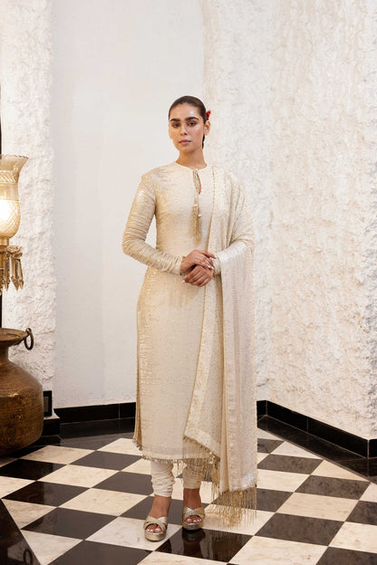 Kurta Set in Side sheeted Sequin Embroidery