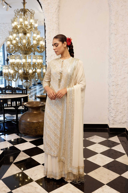 Kurta Set  sheeted booti grid sequin embroidery