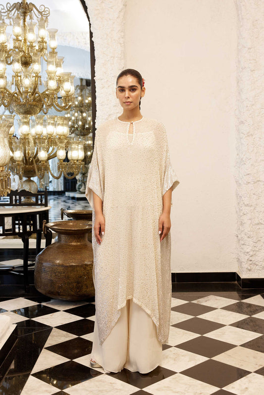 Kaftan Set in Side sheeting sequin embroidery