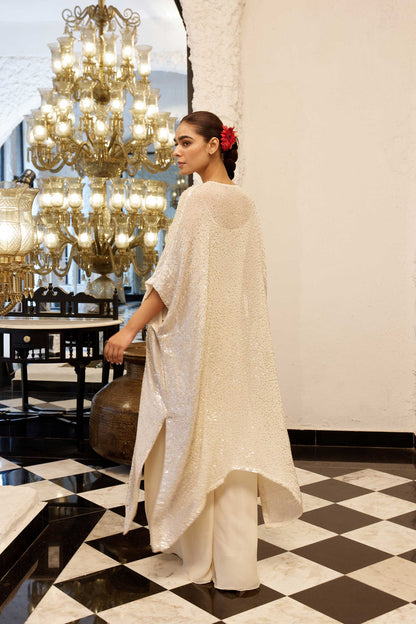 Kaftan Set in Side sheeting sequin embroidery
