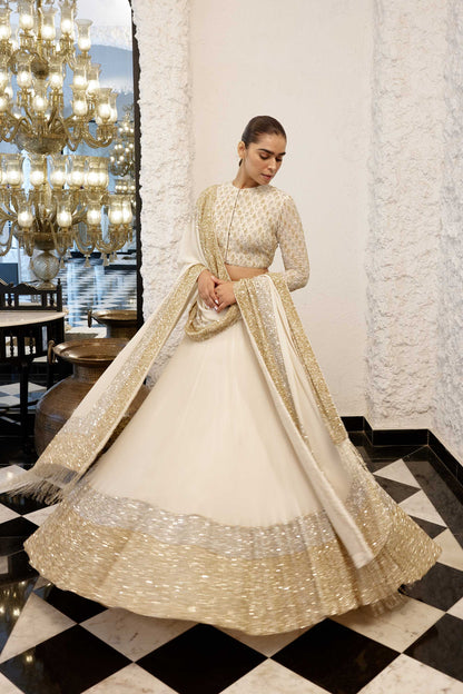 Lehenga Set in dense border sequin embroidery