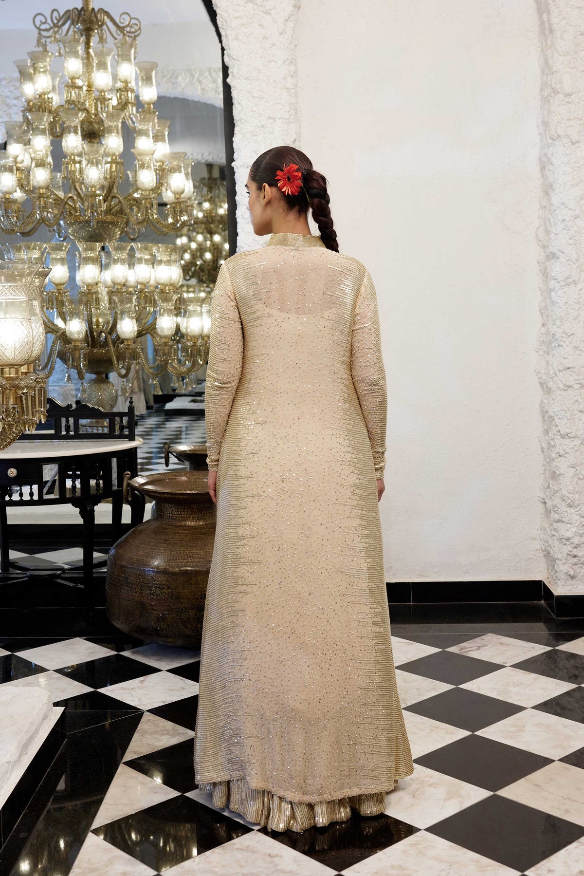 Jacket Set in Sequin Embroidery