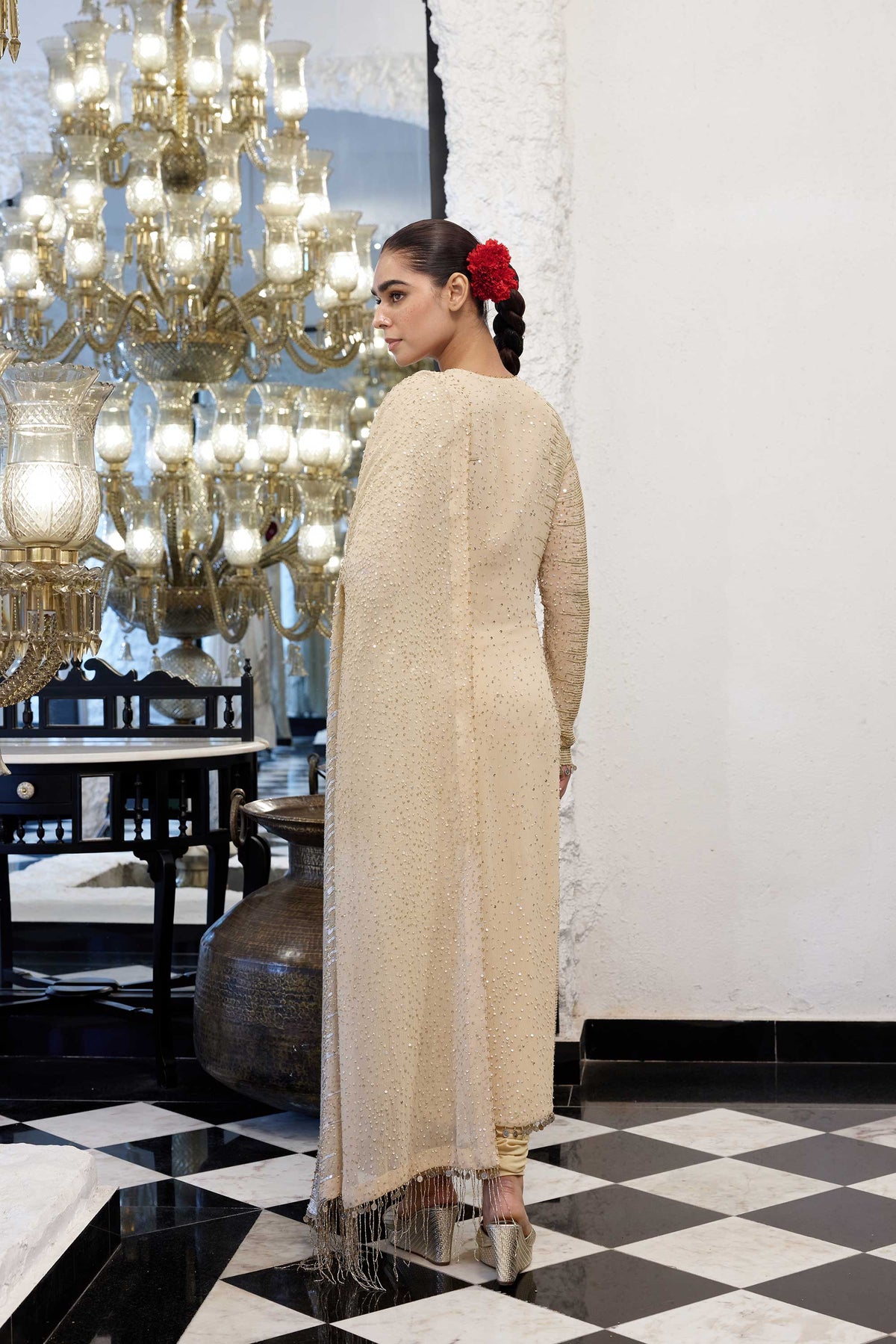 Kurta Set in Side sheeted Sequin Embroidery