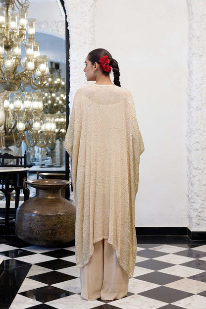 Kaftan Set in Side sheeting sequin embroidery