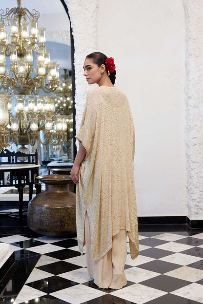 Kaftan Set in Side sheeting sequin embroidery