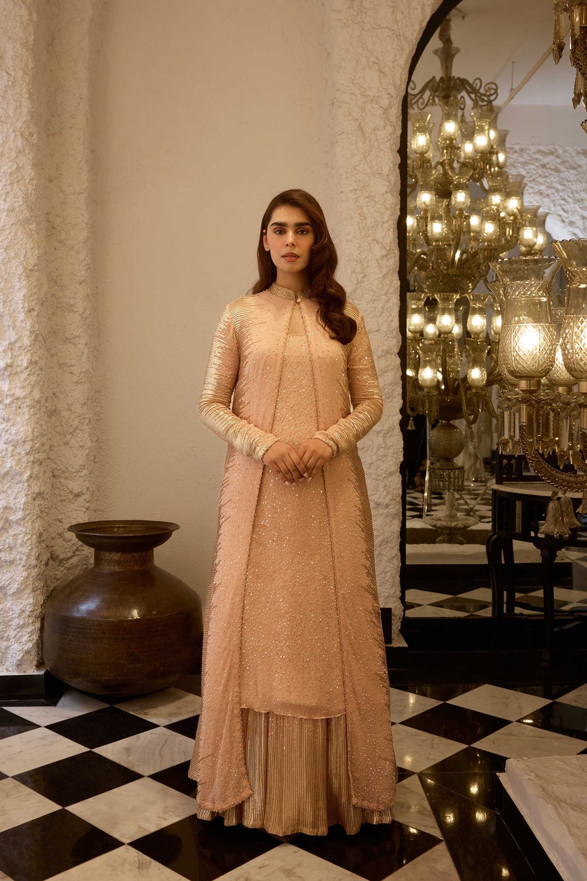 Jacket Set in Sequin Embroidery