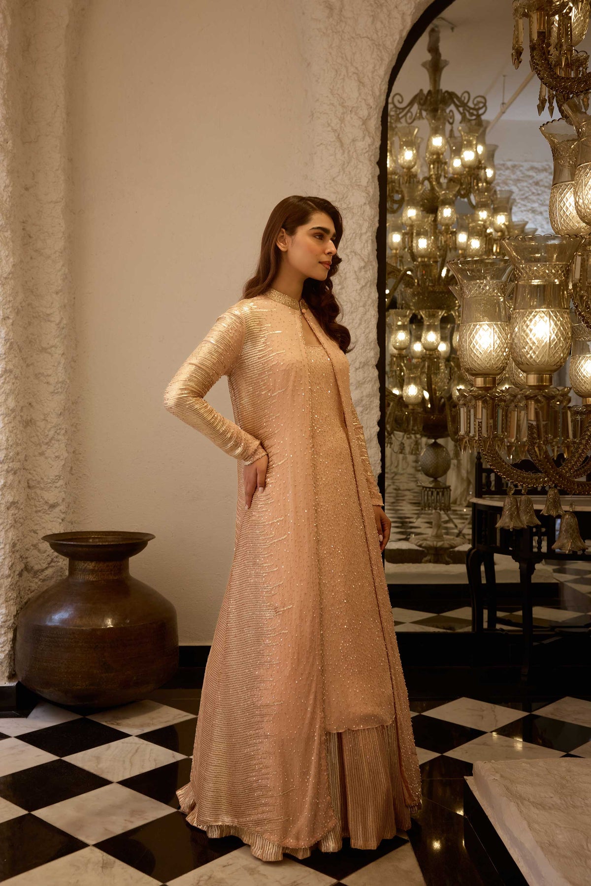 Jacket Set in Sequin Embroidery