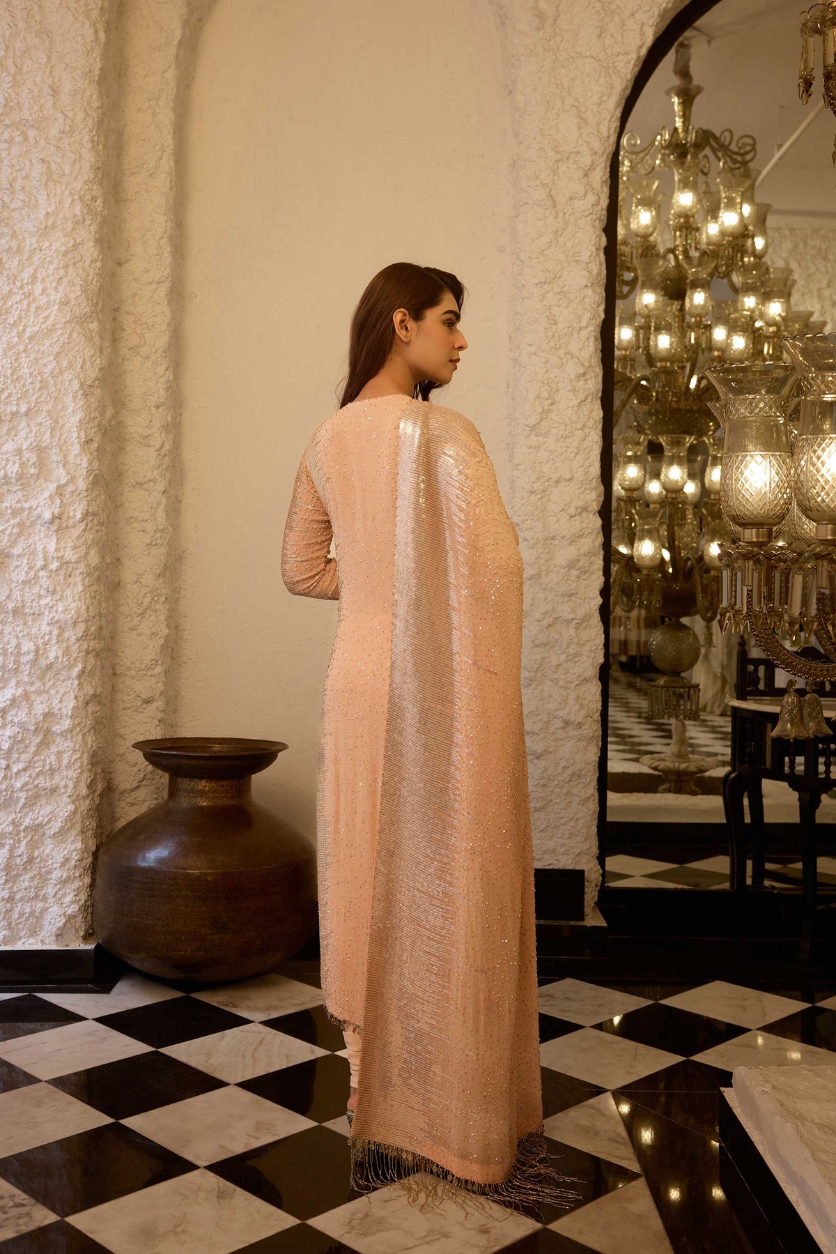 Kurta Set in Side sheeted Sequin Embroidery