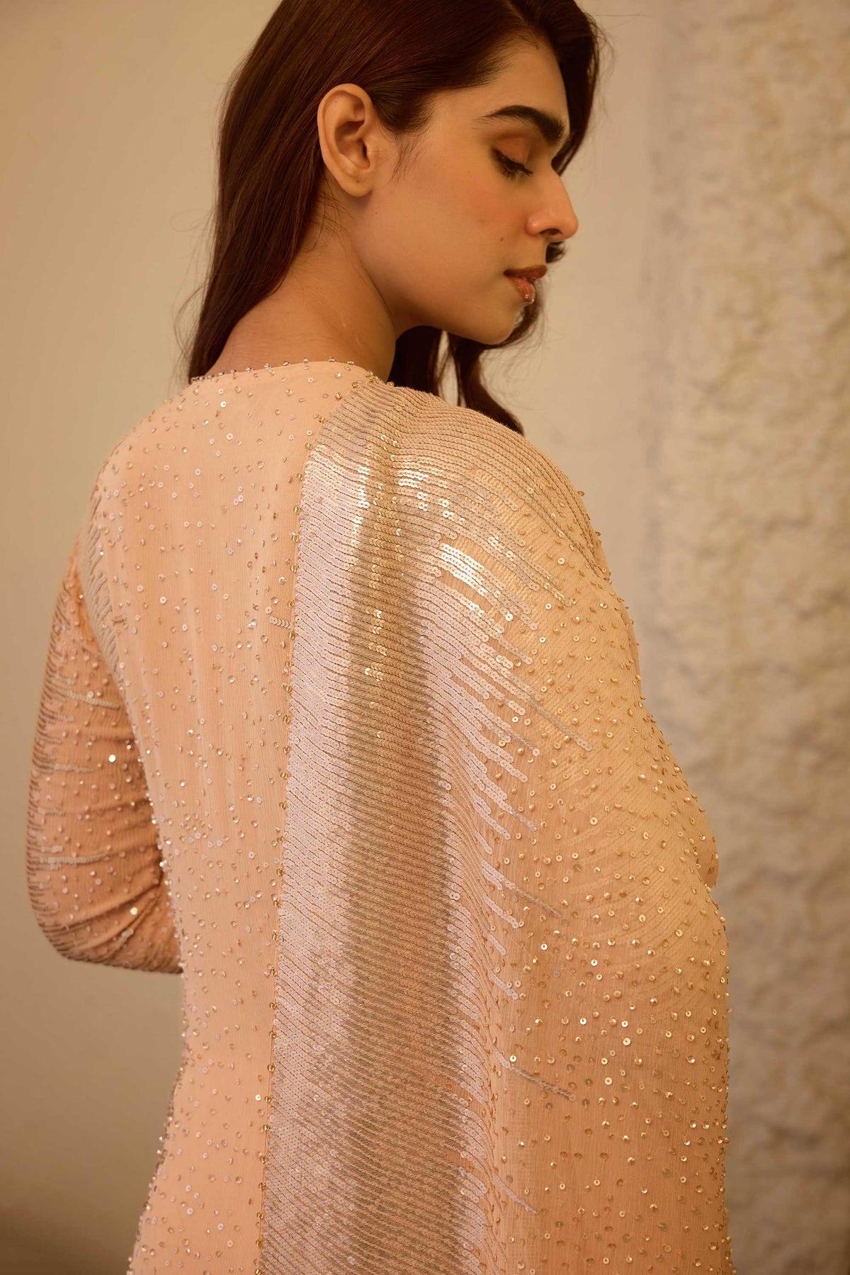 Kurta Set in Side sheeted Sequin Embroidery