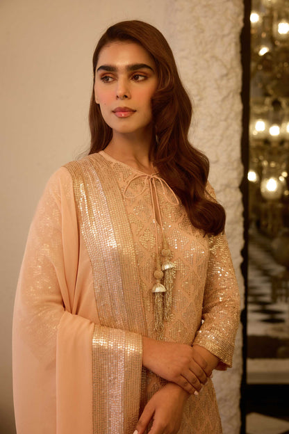 Kurta Set  sheeted booti grid sequin embroidery