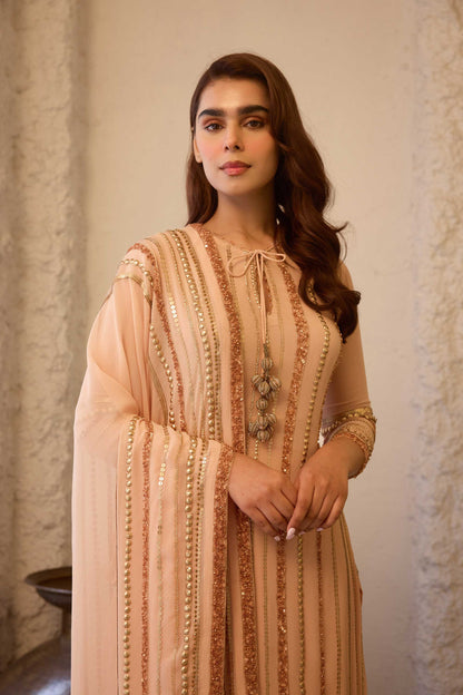Kurta Set in Sequin Lines embroidery
