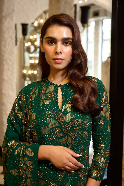 Gharara Set in Floral Sprinkle Sequin Embroidery