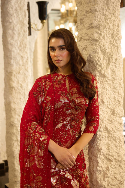 Gharara Set in Floral Sprinkle Sequin Embroidery