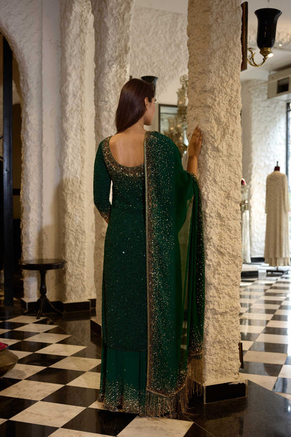 Kurta Set in Tonal & Gold Sprinkle Sequin Embroidery
