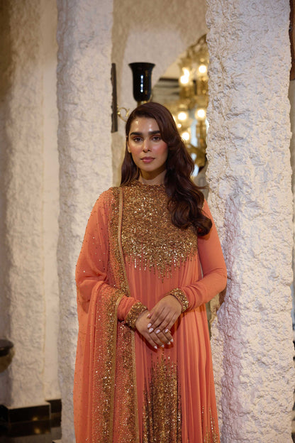 Asymmetric Kurta Set in Line Sequin Embroidery